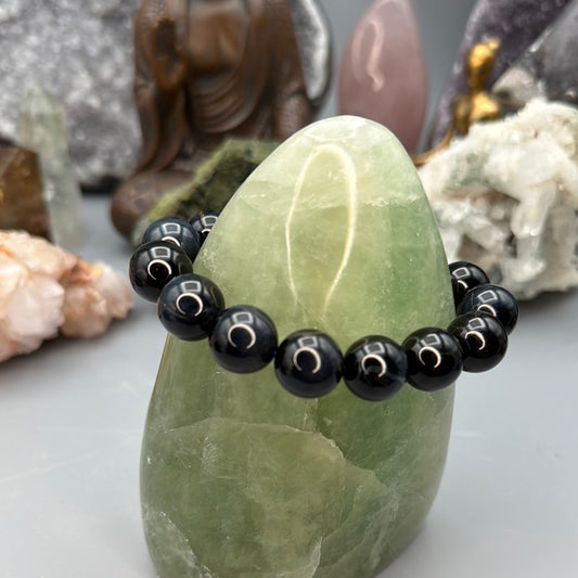 Blue Tiger Eye 14mm Beaded Bracelet