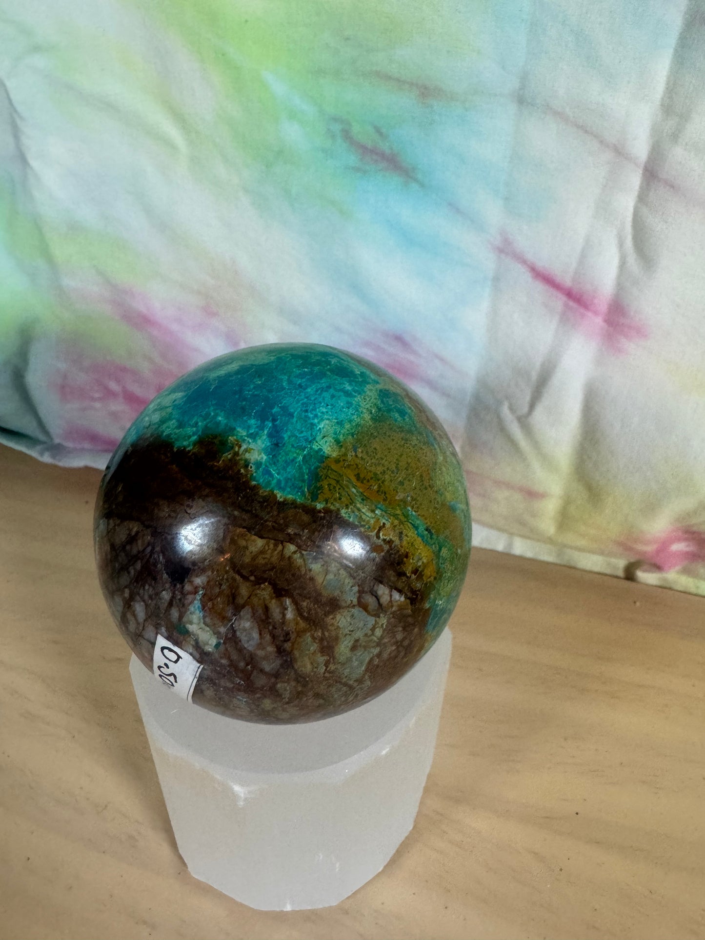 Chrysocolla Sphere w/Malachite & Cuprite