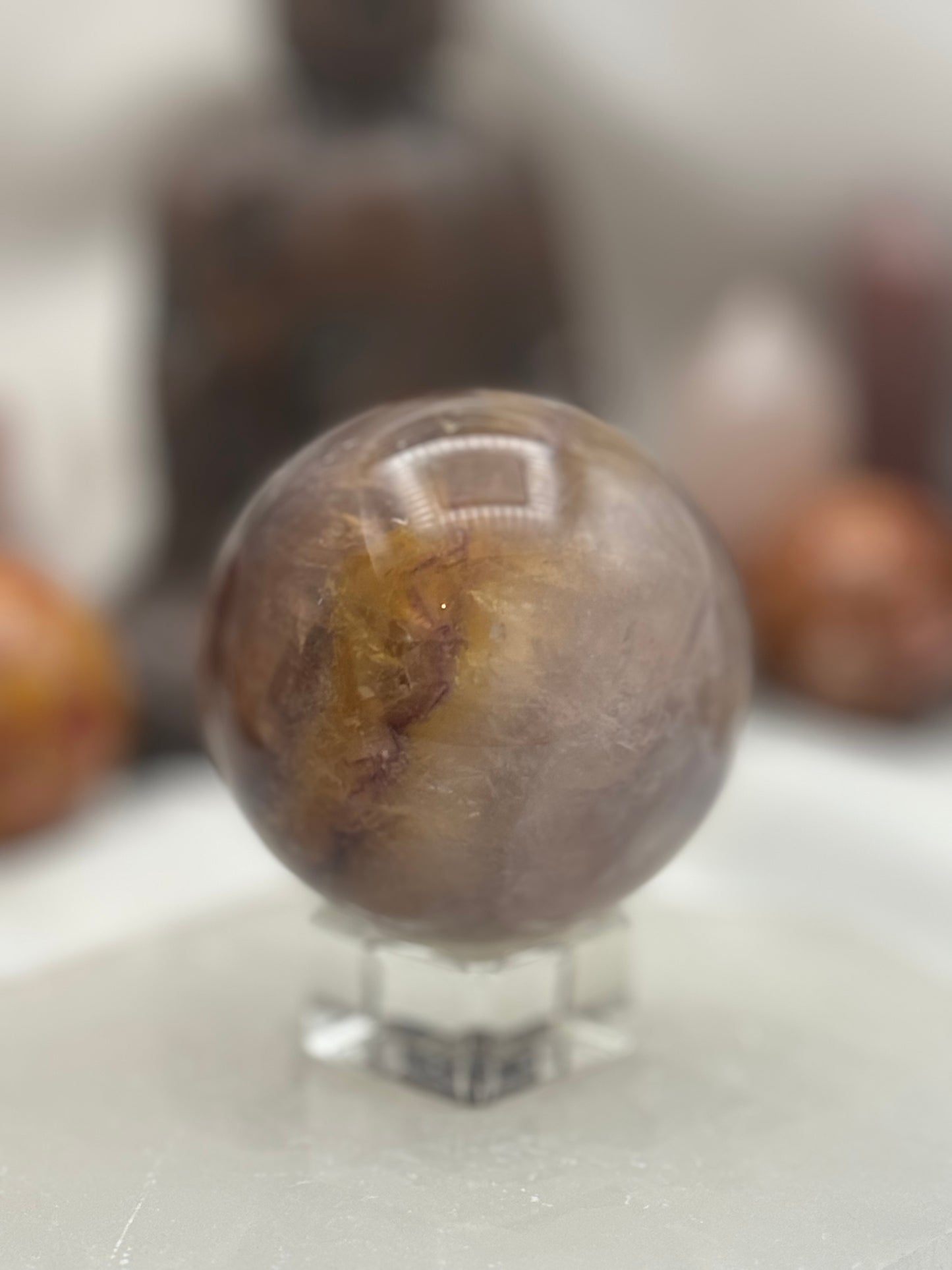 Fluorite Sphere Yellow & Purple