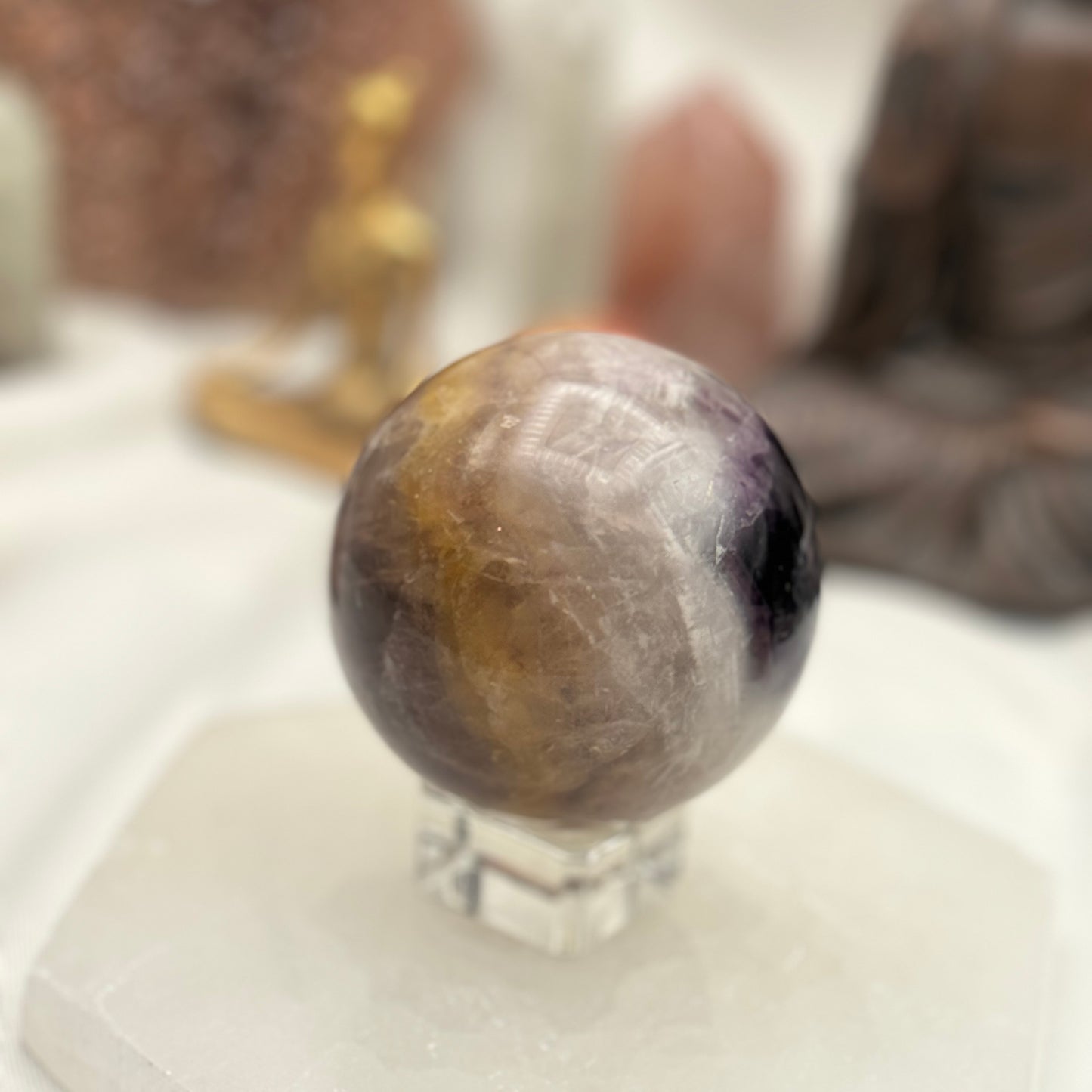 Fluorite Sphere Yellow & Purple