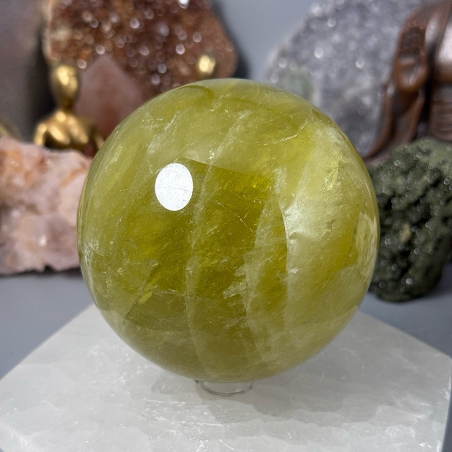 Lemon Citrine Sphere – A Radiant Gem of Positivity & Abundance