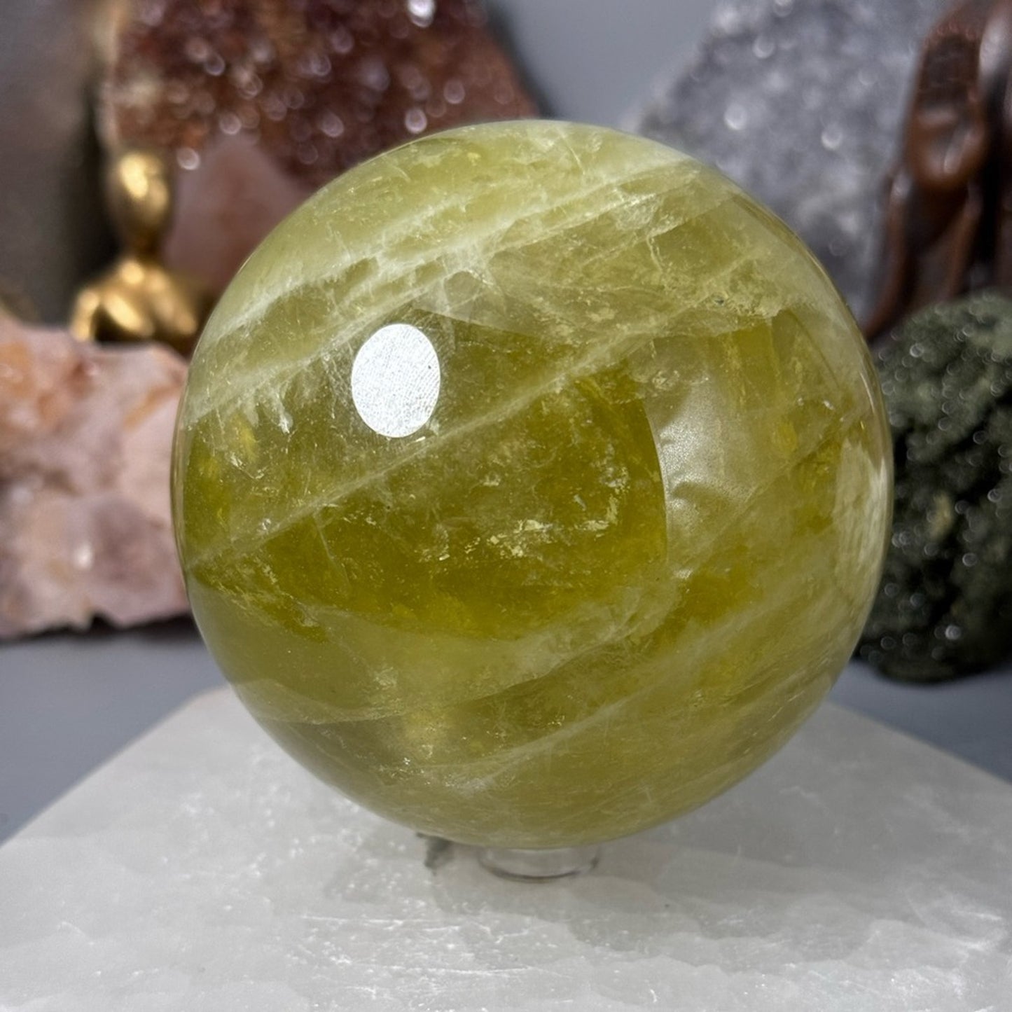 Lemon Citrine Sphere – A Radiant Gem of Positivity & Abundance