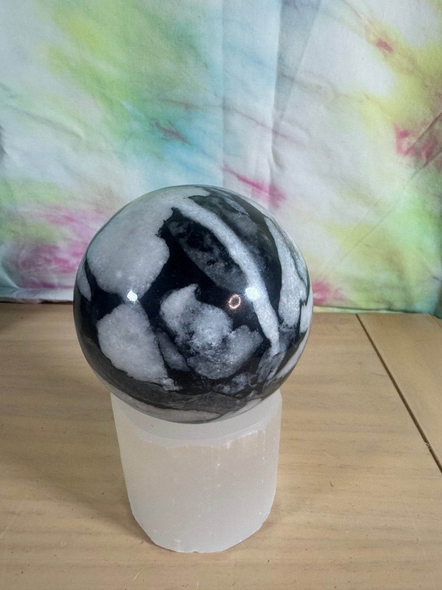 Black Septarian Sphere