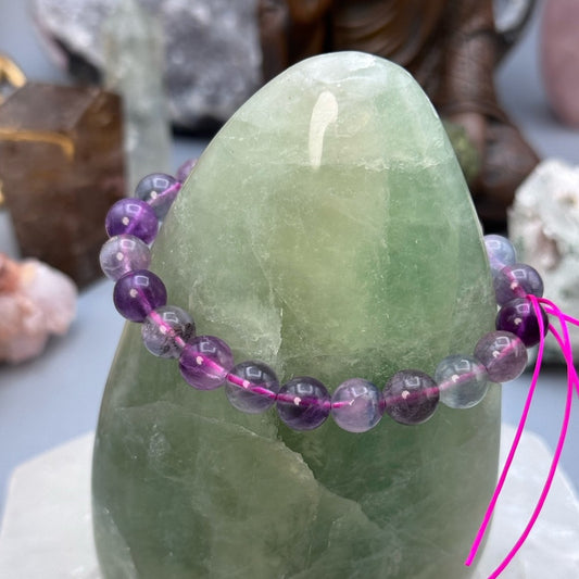 Multicolor Fluorite Beaded Bracelet 9mm