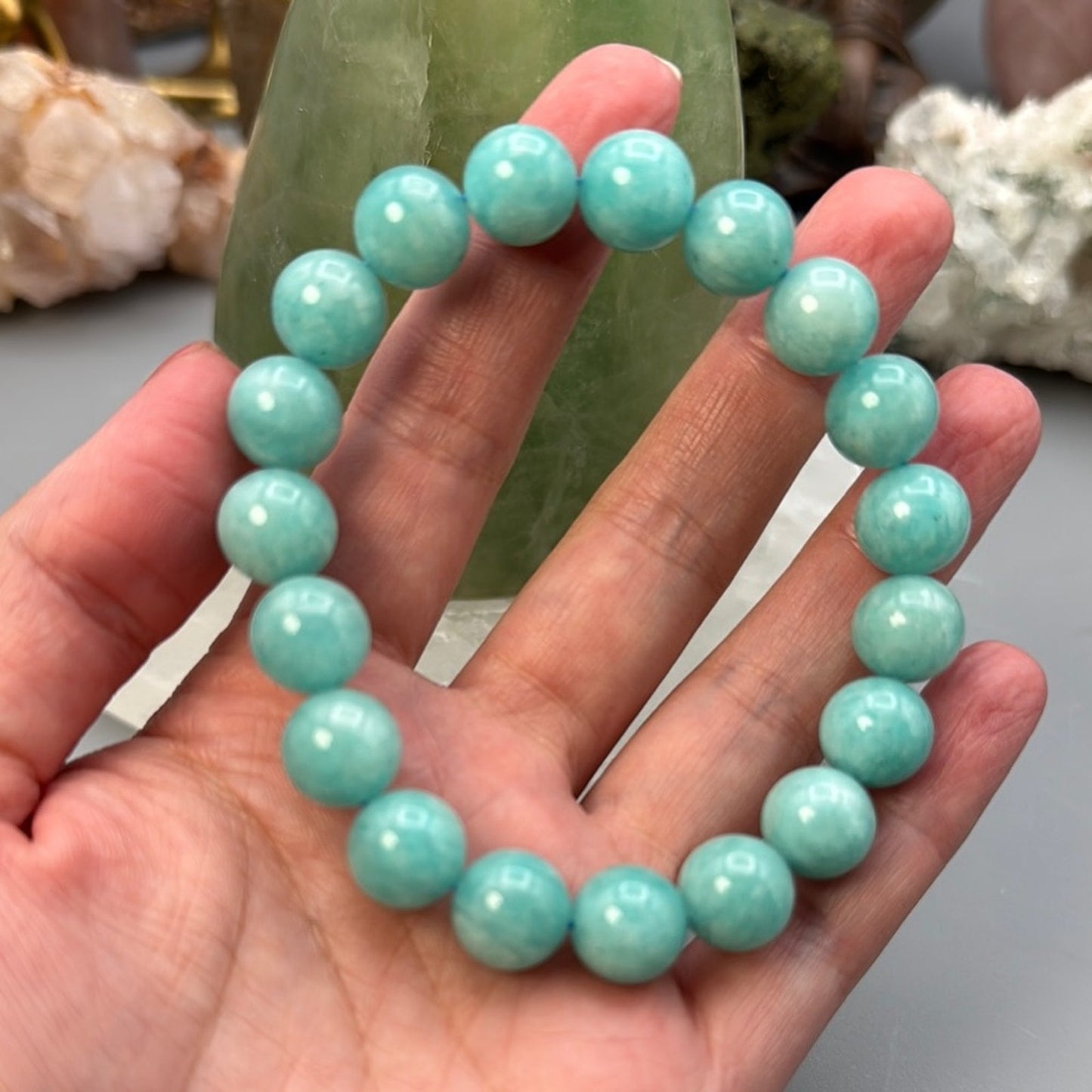 Amazonite Beaded Bracelet 11mm