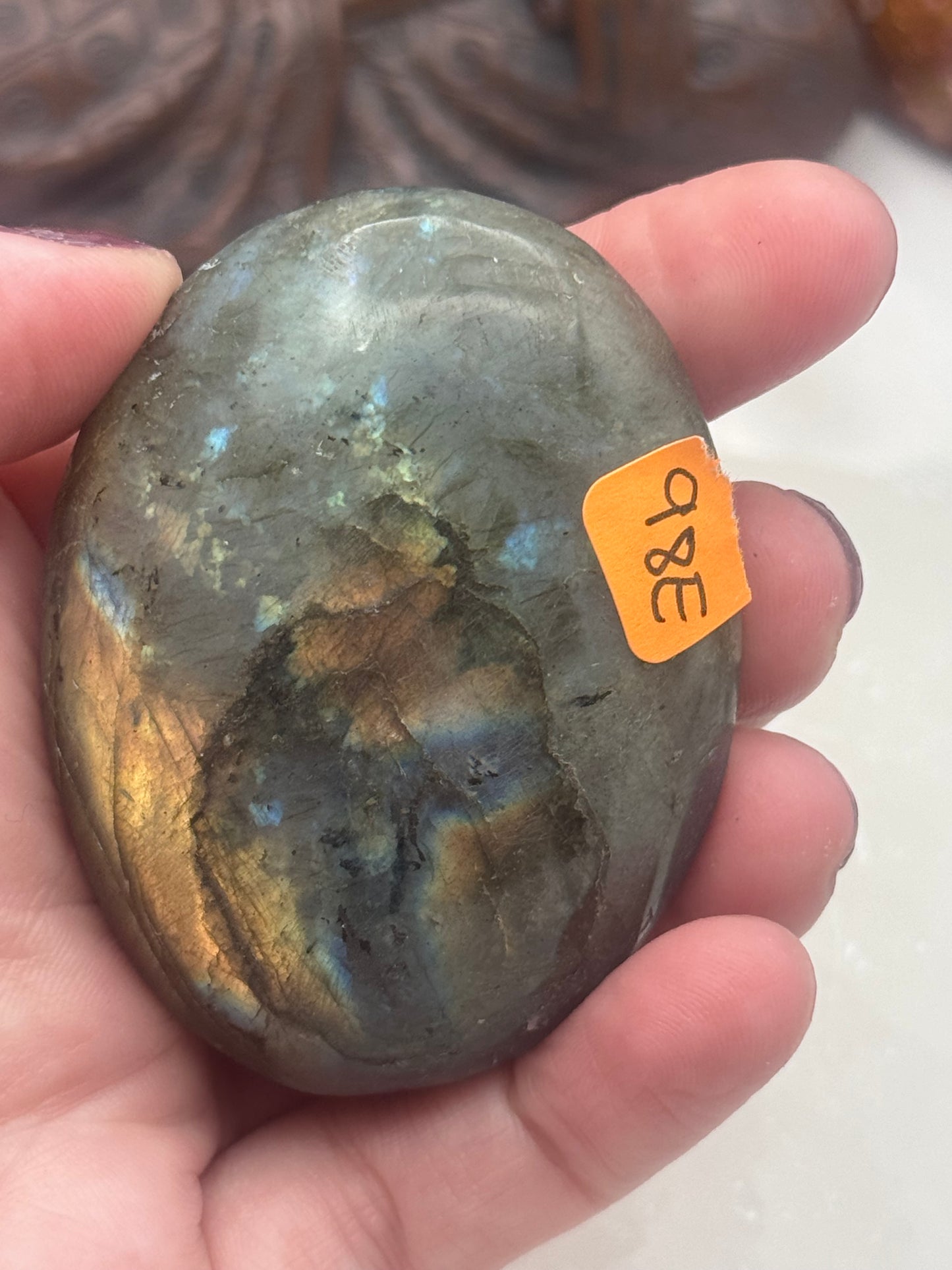 Silver Labradorite Palmstone