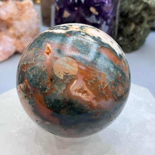 Red Moss Agate Stone Sphere