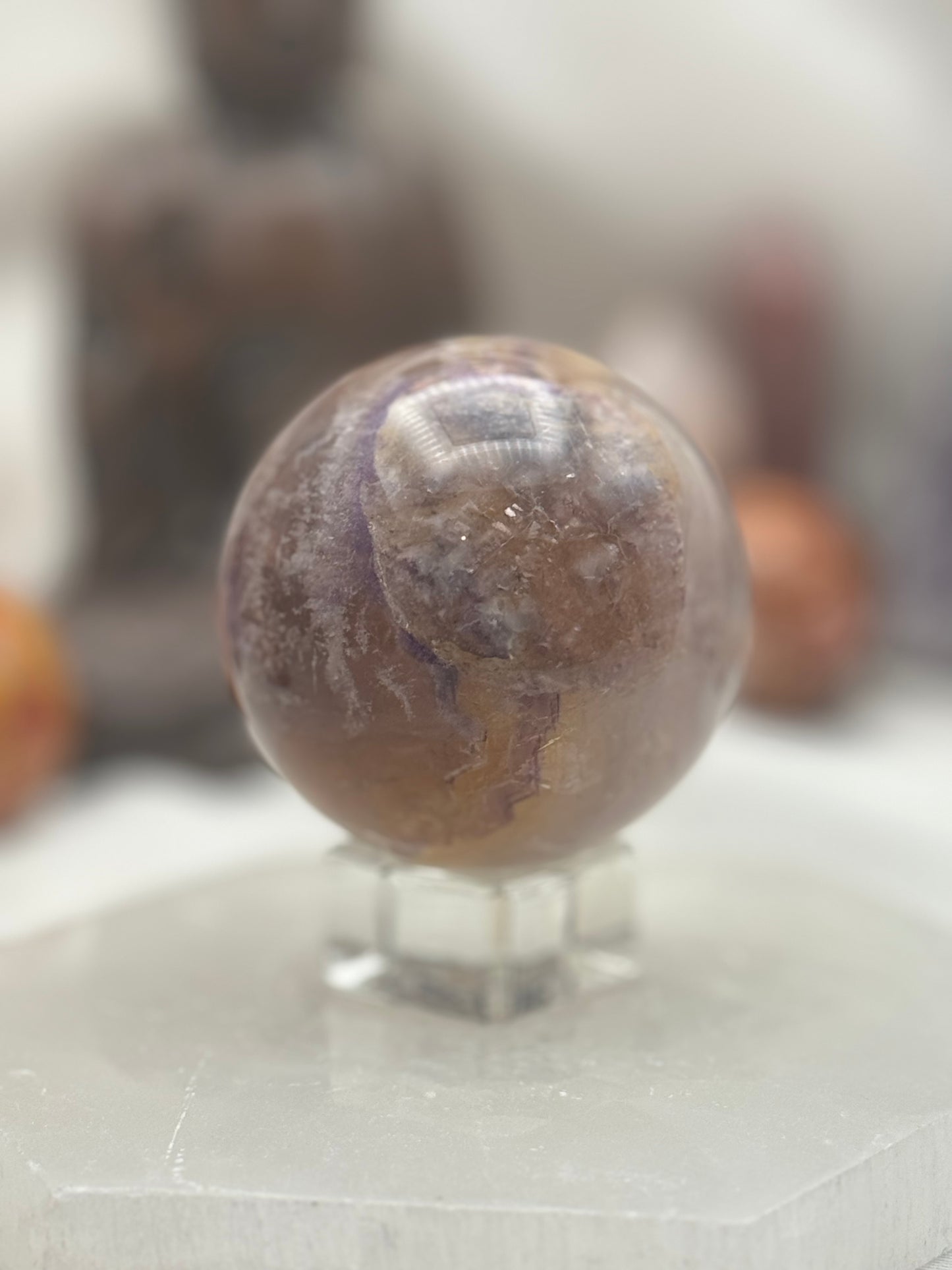 Fluorite Sphere Yellow & Purple