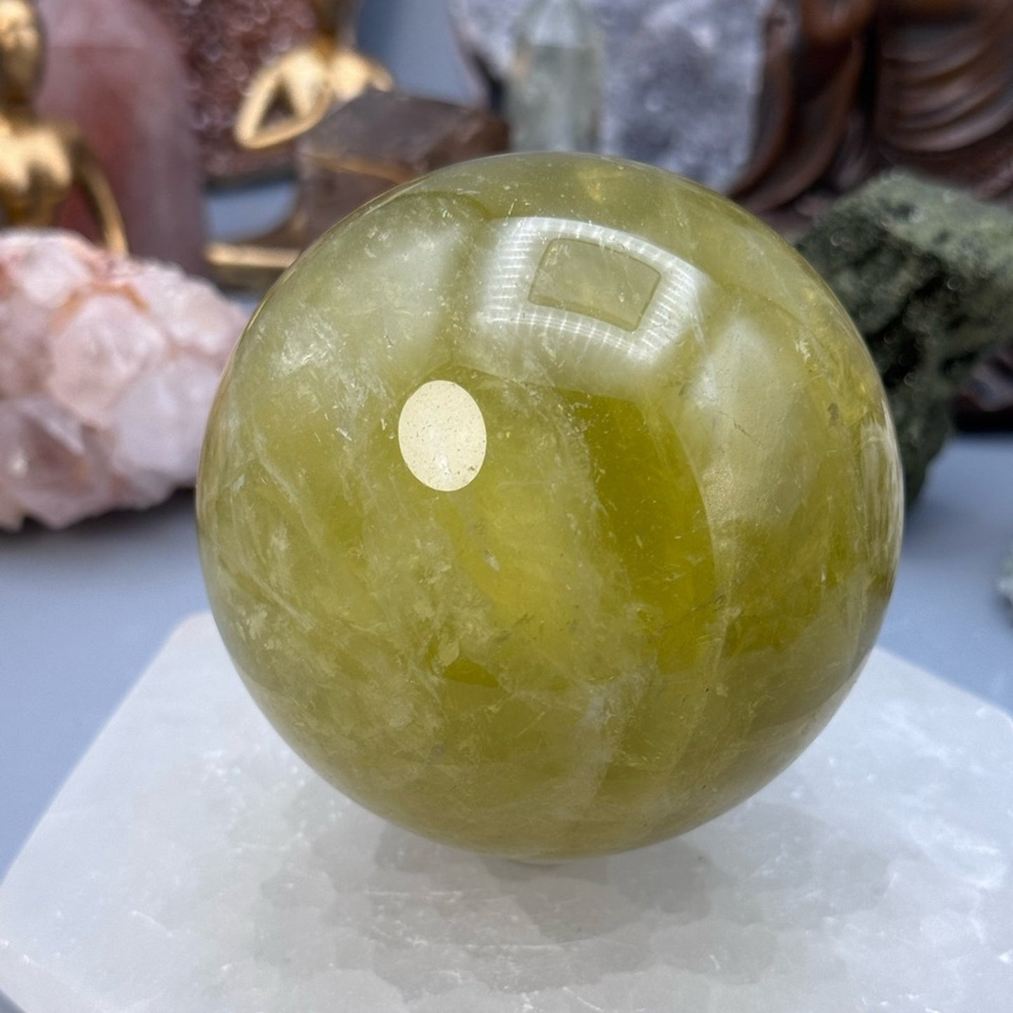 Lemon Citrine Sphere – A Radiant Gem of Positivity & Abundance