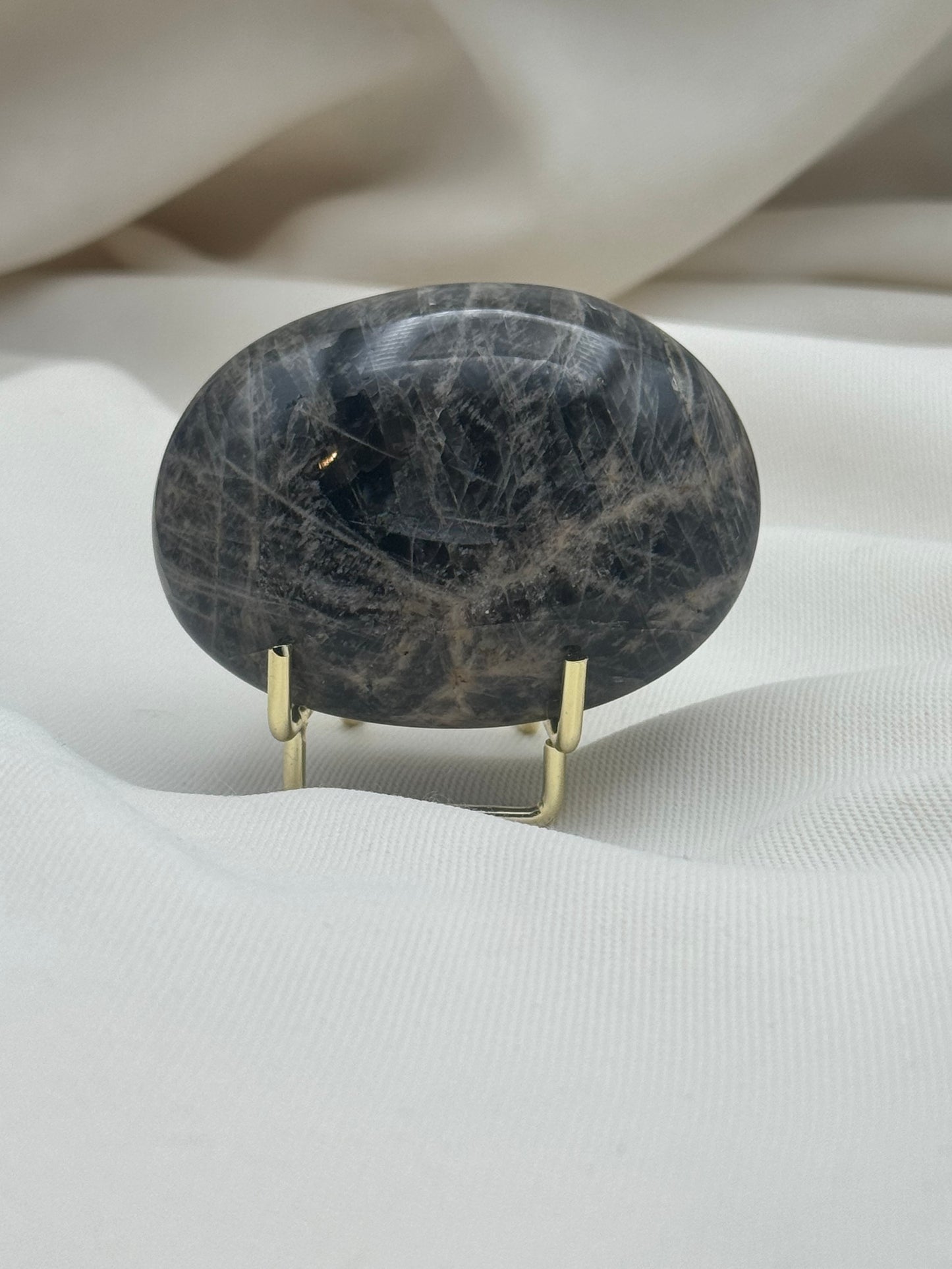 Black Moonstone Palm Stone