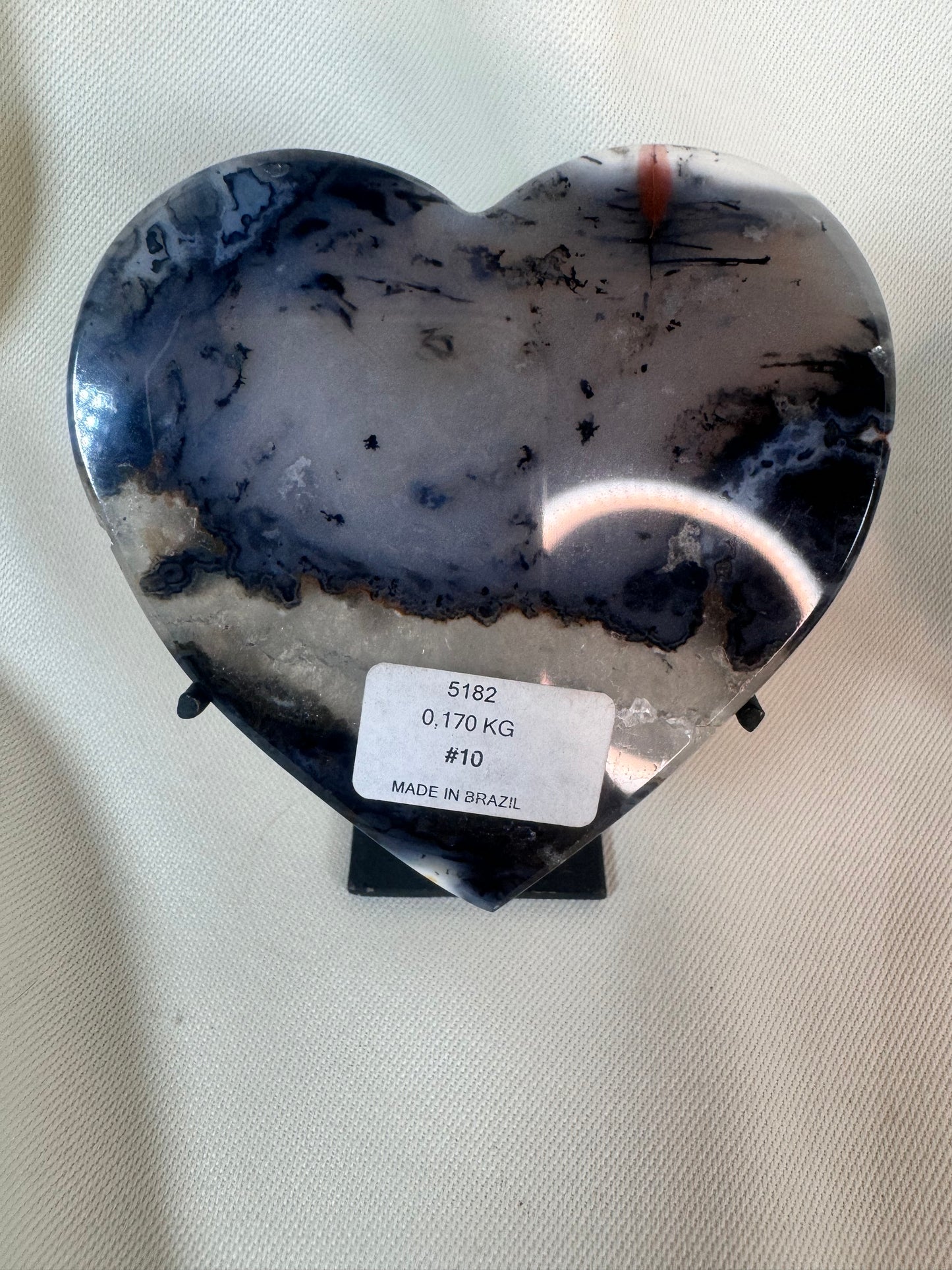 Blue Agate Hearts on Stand