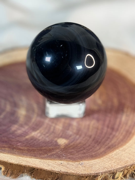 Silver Sheen Obsidian Sphere