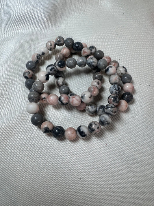 Pink Zebra Jasper Bracelet 8mm