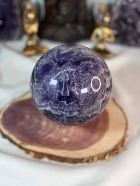 Chevron Amethyst Sphere