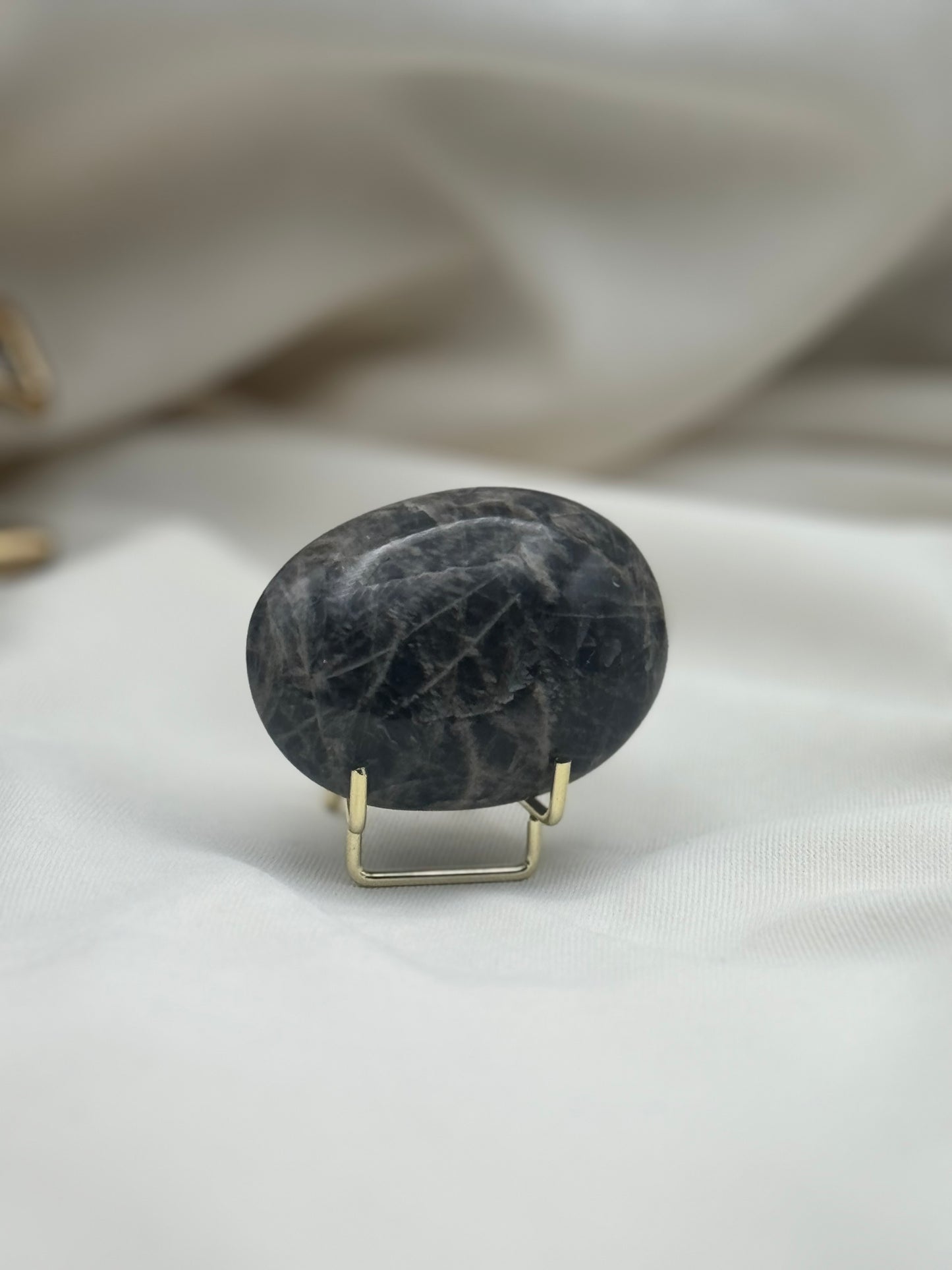 Black Moonstone Palm Stone