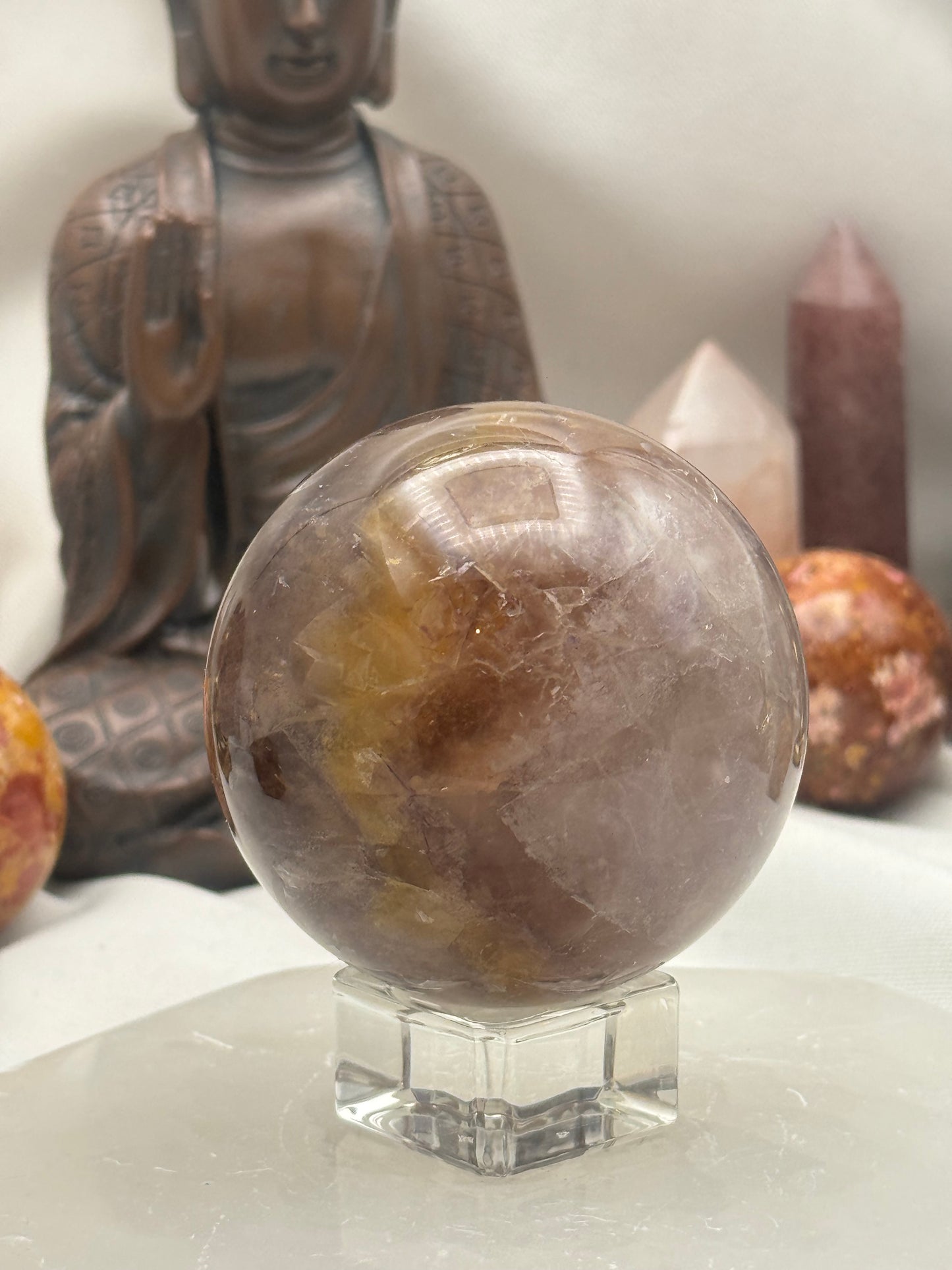 Fluorite Sphere Yellow & Purple