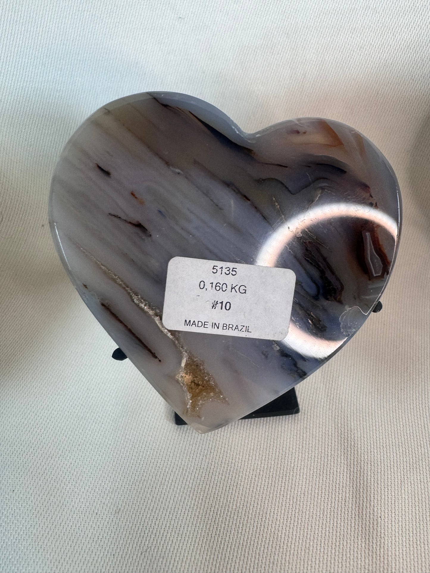 Blue Agate Hearts on Stand