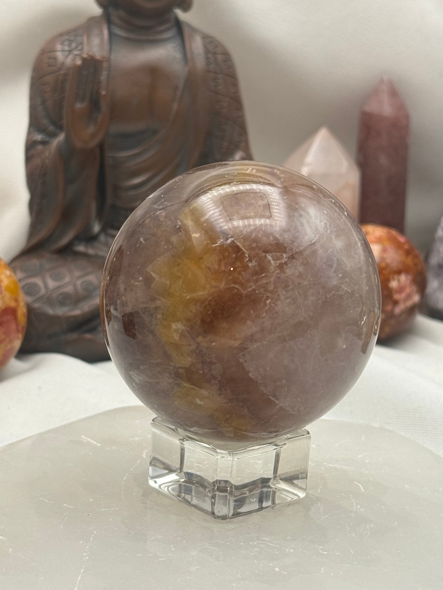 Fluorite Sphere Yellow & Purple