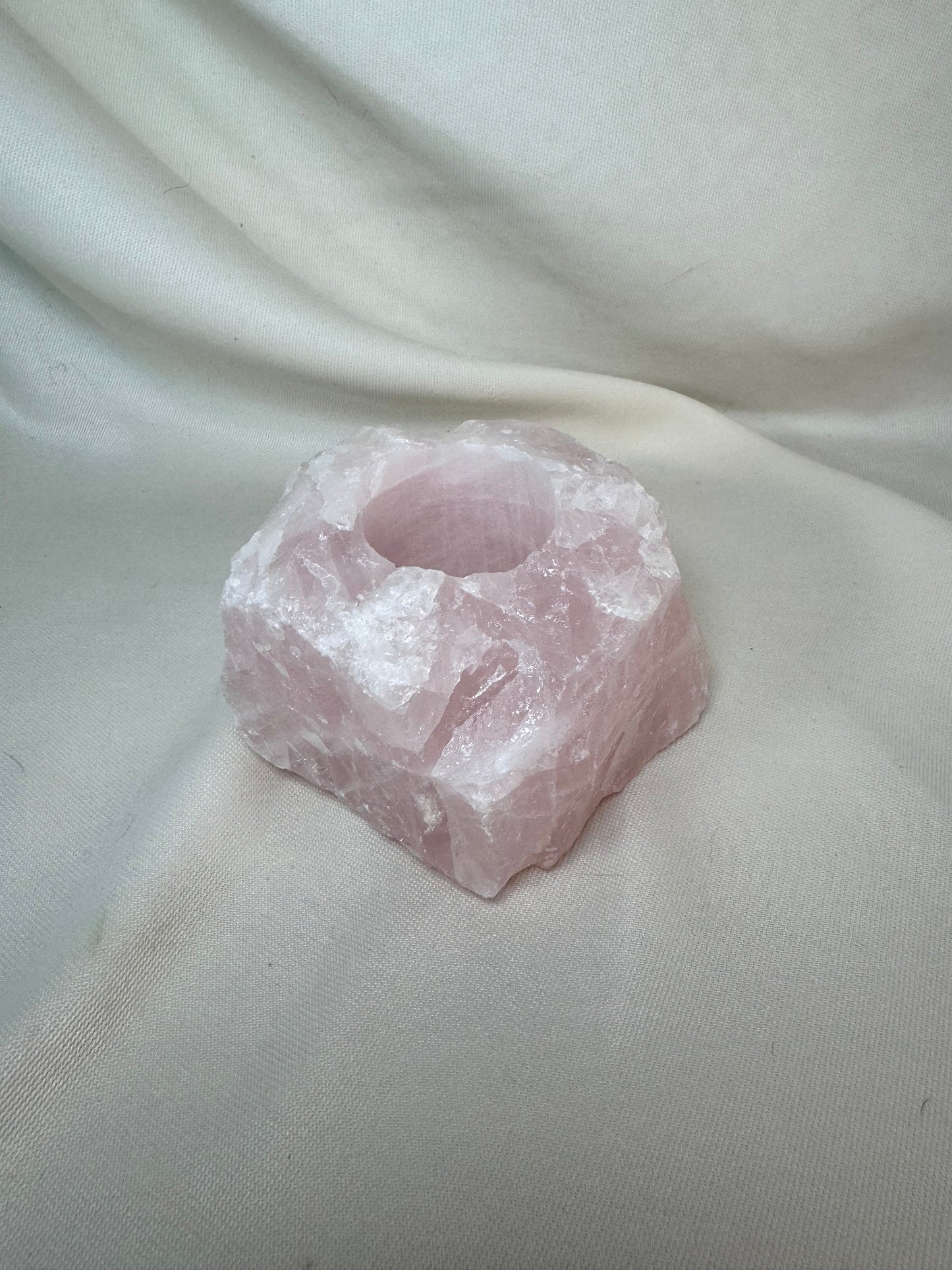 Rose Quartz Candle Holder or Sphere Stand