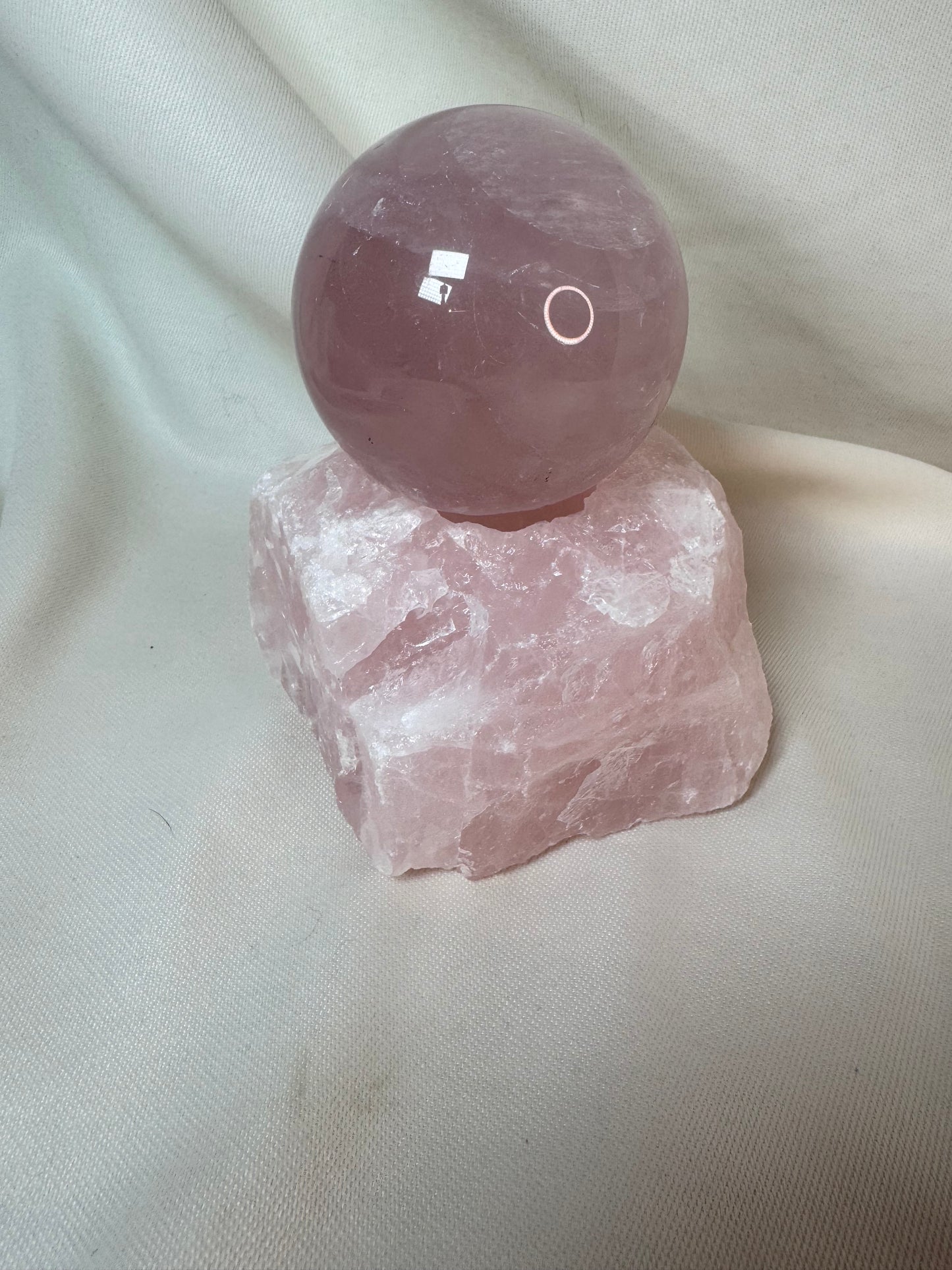 Rose Quartz Candle Holder or Sphere Stand