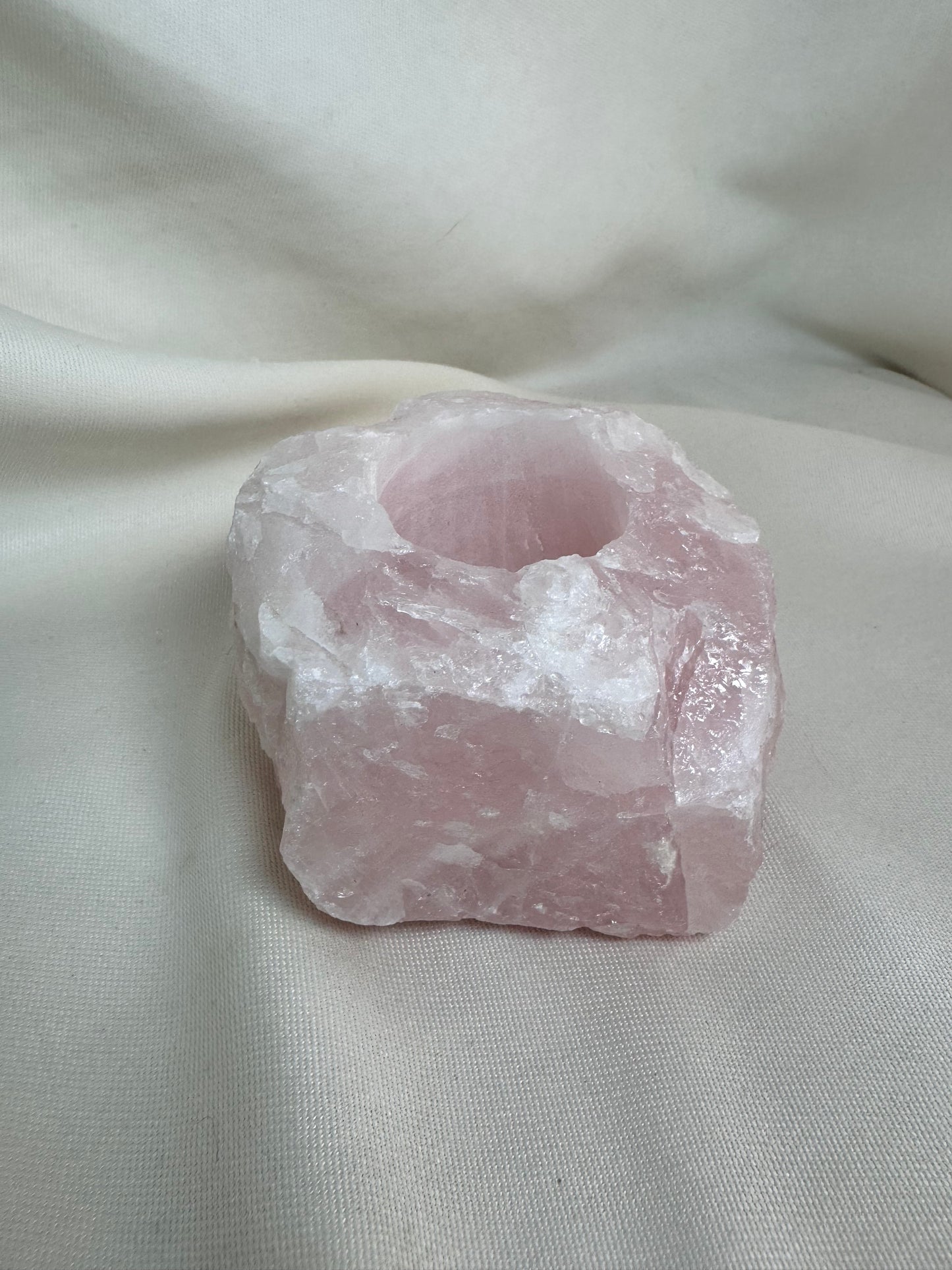 Rose Quartz Candle Holder or Sphere Stand