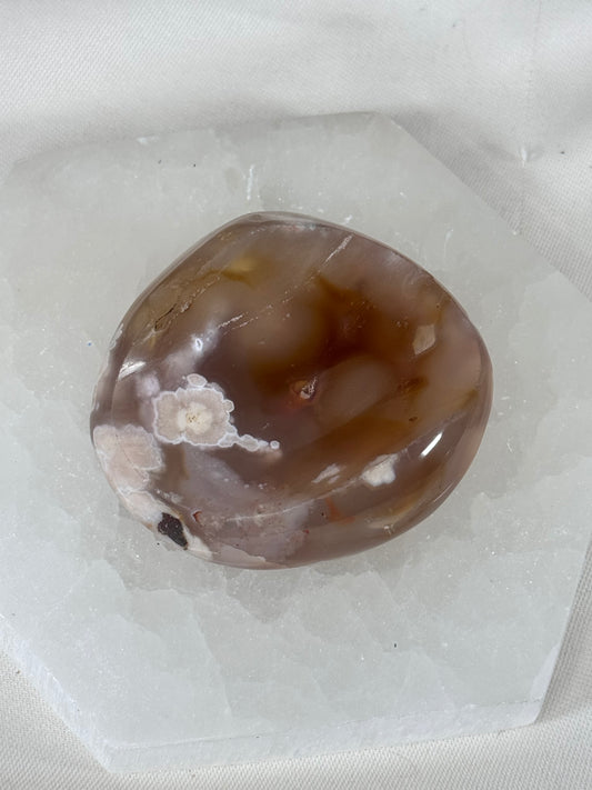 Flower Agate Bowl w/ Reddish hues