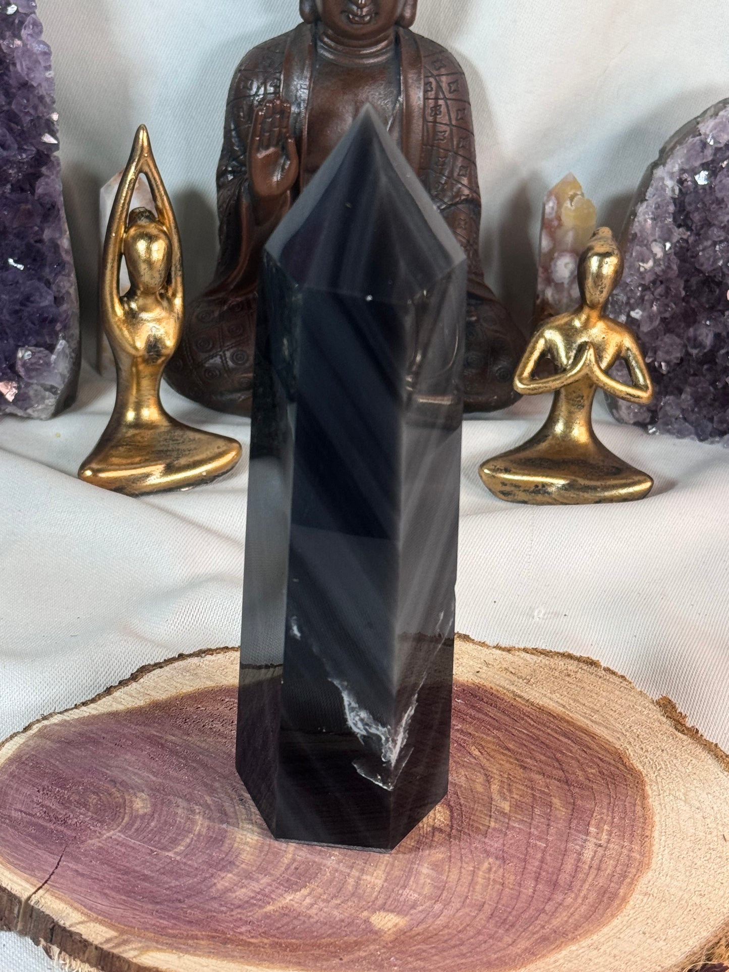 Silver Sheen Obsidian Tower