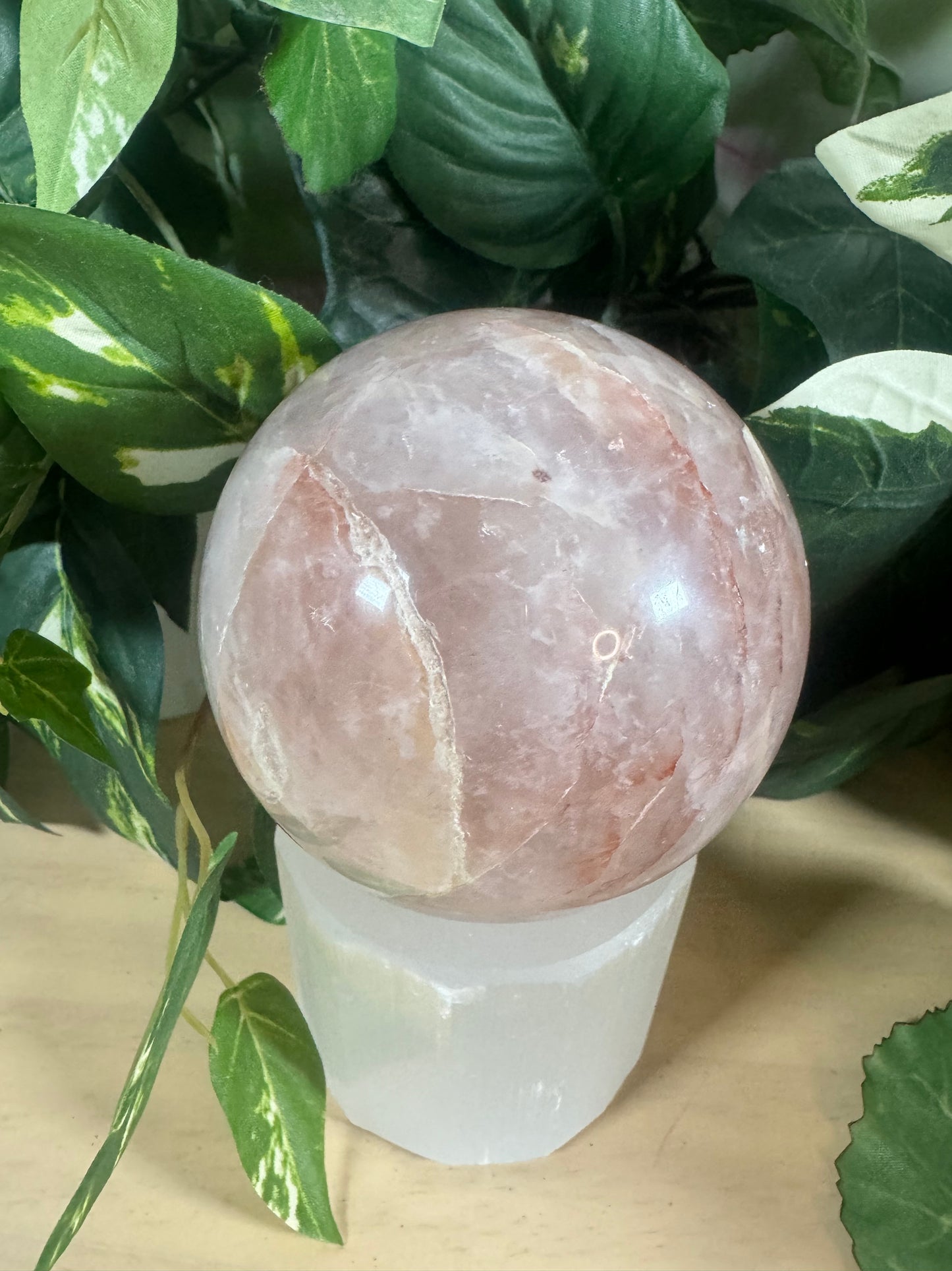 Fire Rose Quartz Sphere