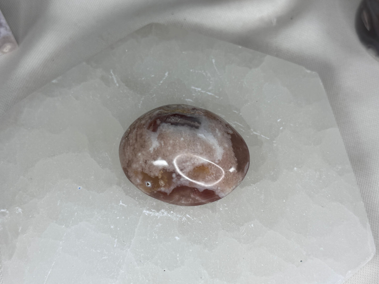 Flower Agate Palm Stone with Carnelian Banding