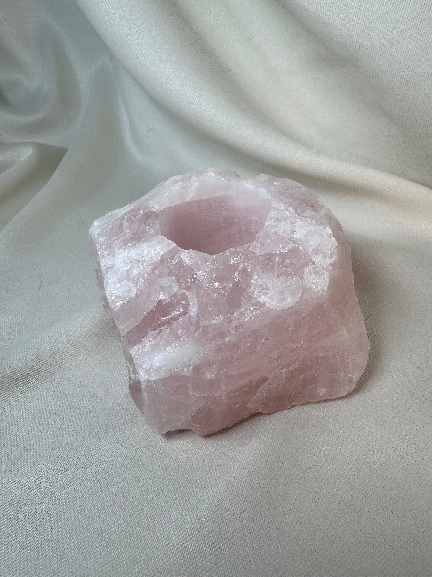 Rose Quartz Candle Holder or Sphere Stand