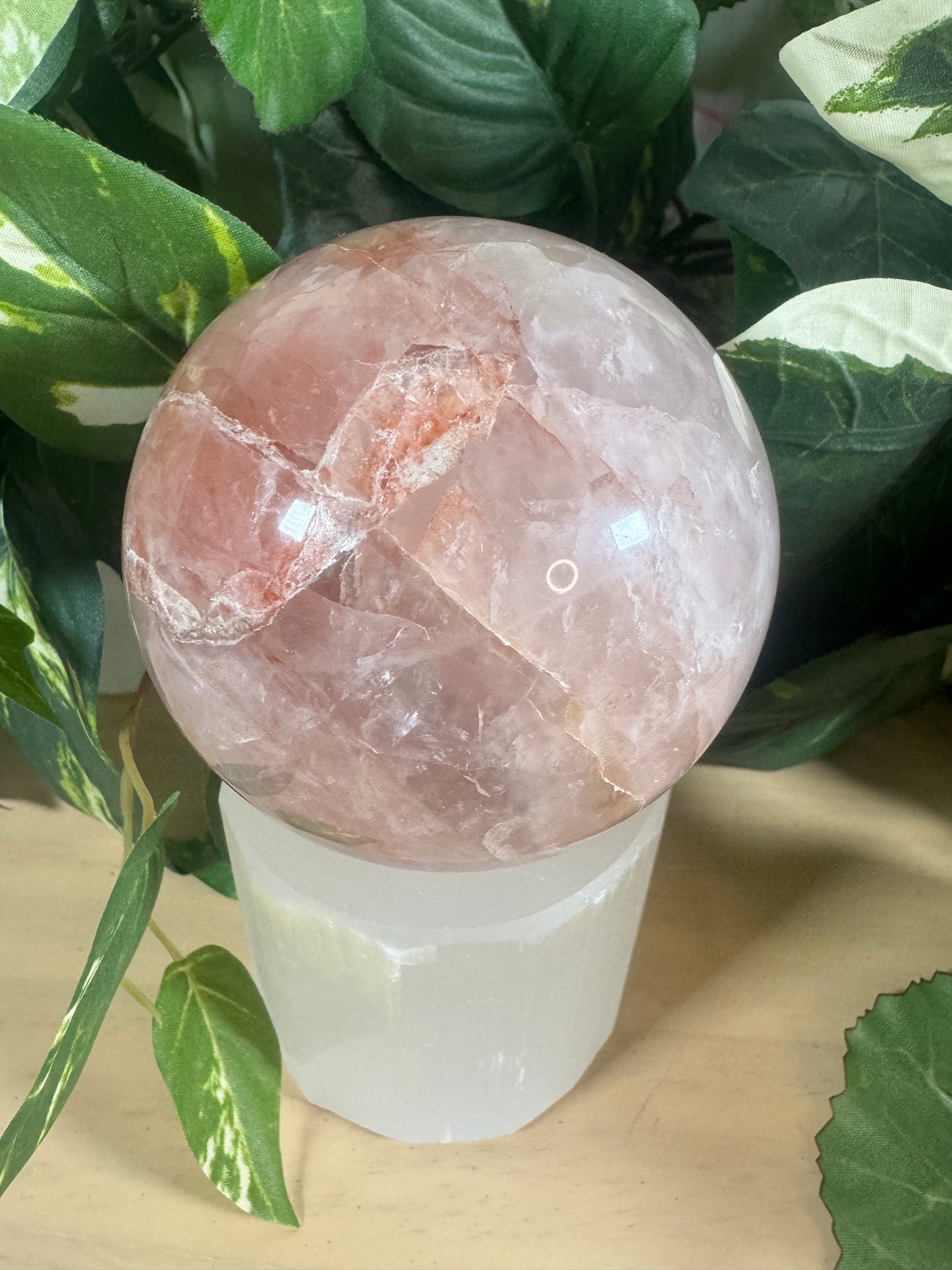 Fire Rose Quartz Sphere