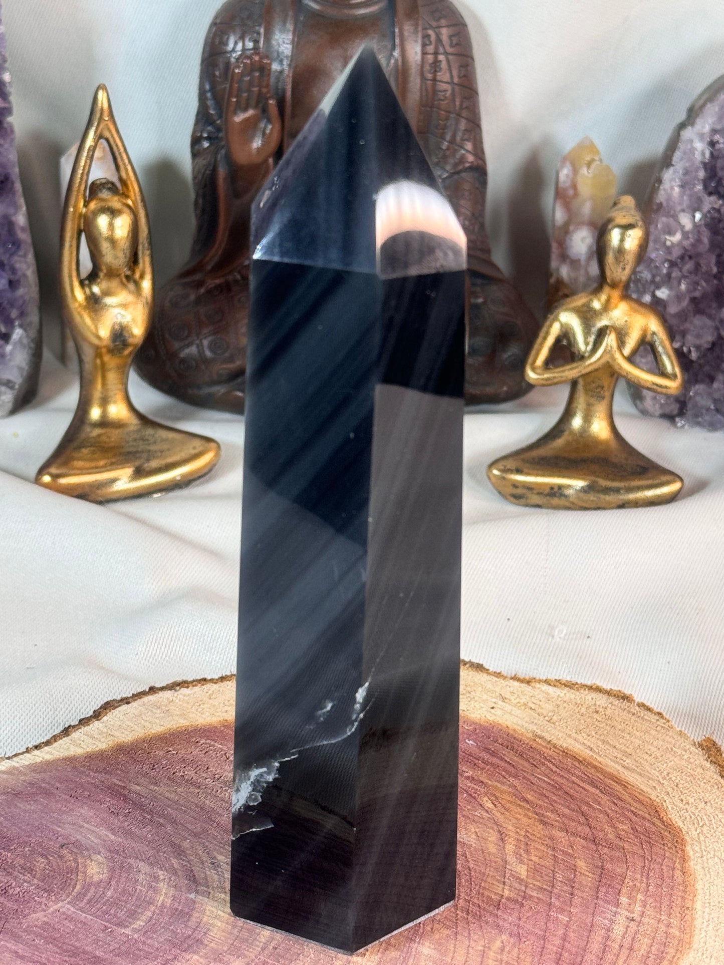 Silver Sheen Obsidian Tower