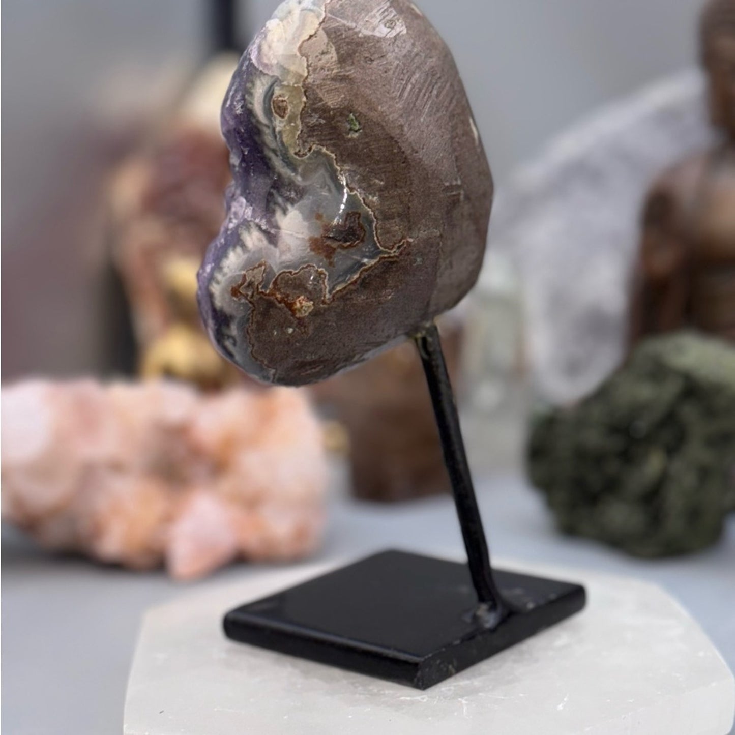 Deep Purple Amethyst Crystal on Stand