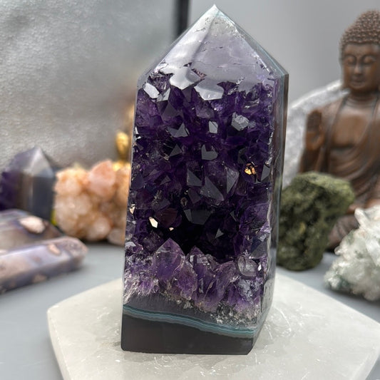 Amethyst Crystal  Geode Tower