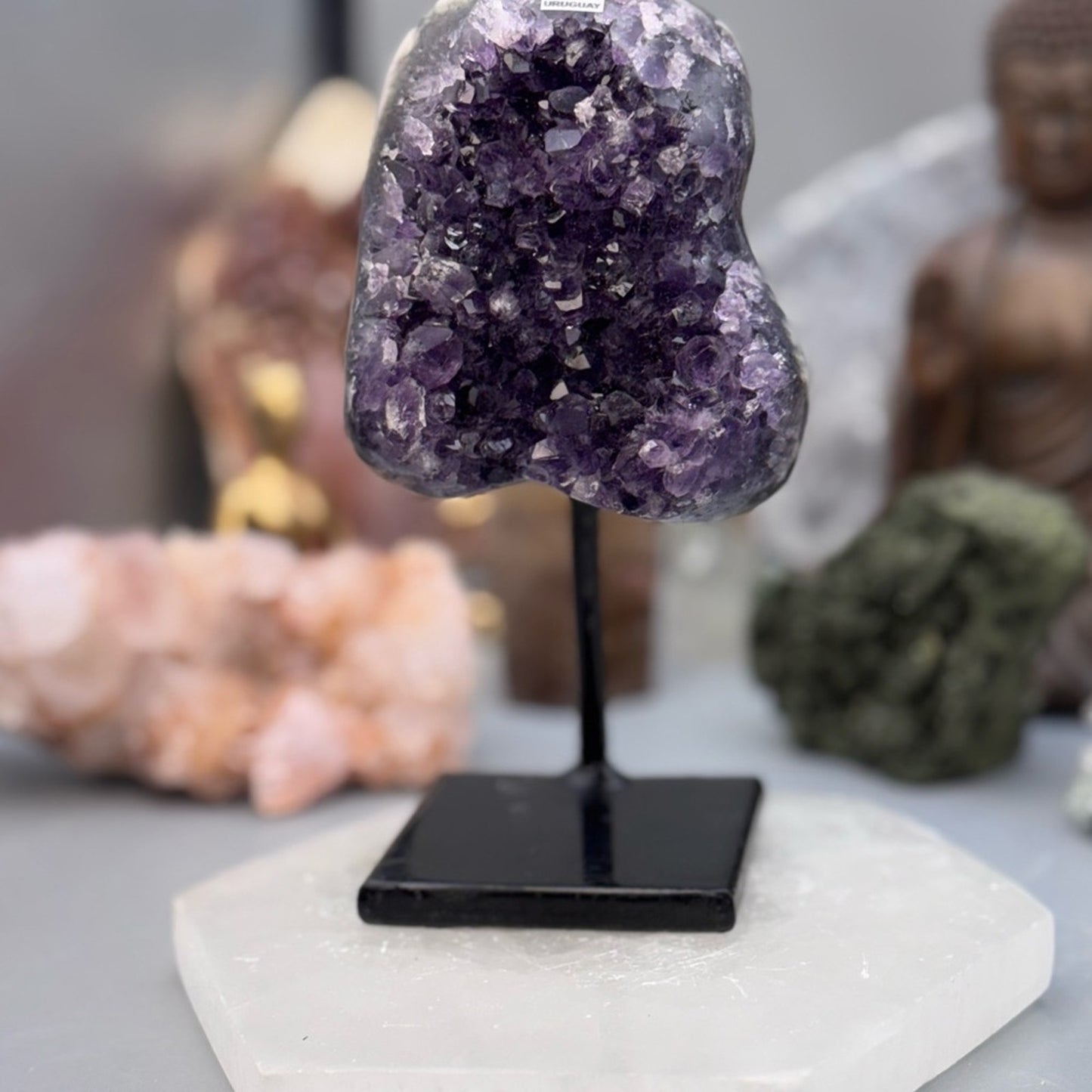 Deep Purple Amethyst Crystal on Stand