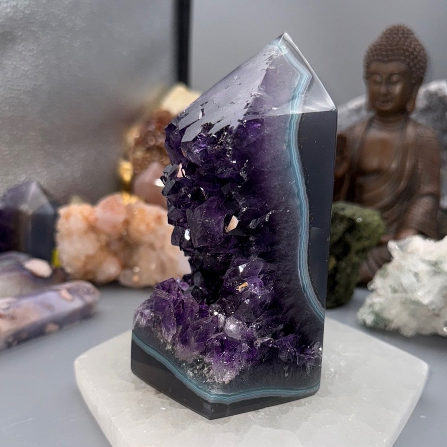 Amethyst Crystal  Geode Tower