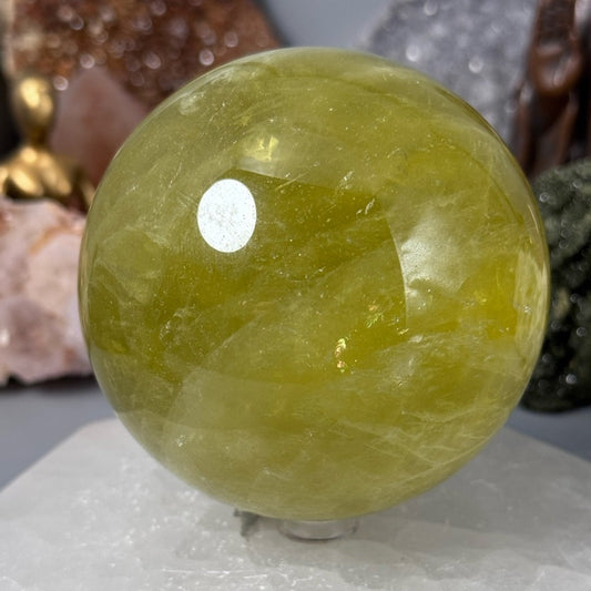 Lemon Citrine Sphere – A Radiant Gem of Positivity & Abundance